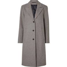 Selected Alma Wool Blend Coat - Steel Grey