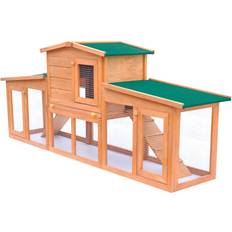 vidaXL Large Outdoor Rabbit Cage 190x46x85cm