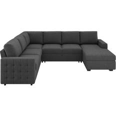 Gray - U-Sofas Latitude Run Hildur Gray Sofa 111.4" 5 Seater