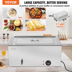 VEVOR Buffévärmare 18 L Elektriskt Vattenbad 1 200 W