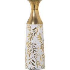 Alexandra House Living Elegant White/Gold Vase 48cm