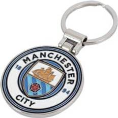 Metal Keychains Manchester City FC Executive Crest Keyring - Mid Blue