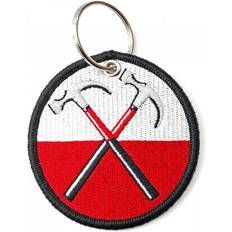 Red Keychains Pink Floyd The Wall Hammers Circle Double Sided Keyring - Red/White/Black