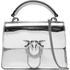 Pinko Sac à main Mini Love Bag effet miroir doré Argent-nickel brillant, U