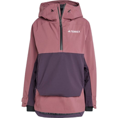 Hiihto - Nainen - Vaaleanpunainen Vaatteet adidas Terrex Xperior 2L Lined Anorak - Burgundy/Aurora Black