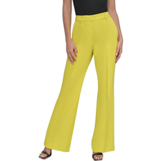 Elastane/Lycra/Spandex Pants DKNY Women's Pintuck Flare-Leg Pants - Acid Yellow