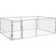 Hundehuse Kæledyr vidaXL Udendørs Hundegård Med Dør 3x2x1 m Galvaniseret Stål