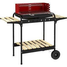 OutSunny Enclosed Lid Charcoal BBQs OutSunny Charcoal Barbecue BBQ Grill Trolley