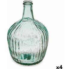 Transparent Decorative Items Gift Decor Transparent Bottle Stripes Decoration 16 x 29.5 x 16 cm Set of 4 Decorative Item