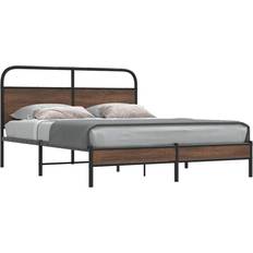 160cm - Stål Sängramar vidaXL Utan Madrass Brun 160x200 cm Sängram