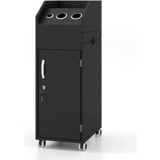 Costway Salon Trolley Cart 360 Rolling Tool Cart Mobile Storage Station with 4 Lockable Wheels-Black