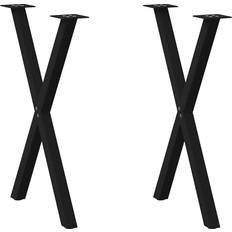 vidaXL Patas Para Comedor Forma X 2uds Acero Negro 50 x 72-73 cm Pata de mesa