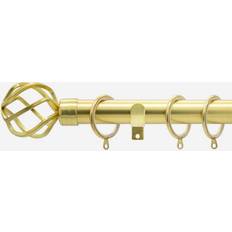 Curtain Rods on sale New Edge Blinds Brushed Gold 28mm Cage Fixed Length Metal Curtain Pole 150 cm