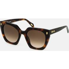 Roberto Cavalli Leopardmönstrade Geometriska Solglasögon - Brown