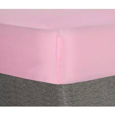 Brentfords Plain Dyed Fitted Super King Bed Sheet Pink