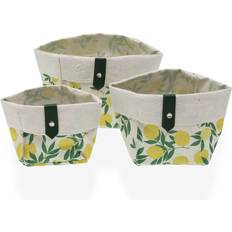 Baskets on sale Versa Refurbished Textile Lemon Set 14 x 14 x 14 cm Basket 14cm 2pcs