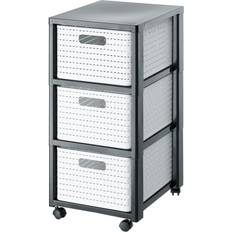Plast Hylder Rotho Country Hvide Antracit Plastshelves Væghylde