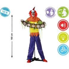 Plast Skeletter BigBuy Home Skræmmende Mandlige Klovn Halloween Dekoration 180 x 120 x 18 cm