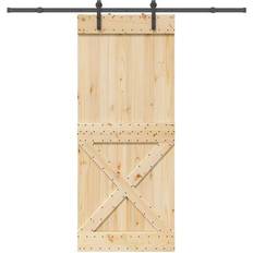 vidaXL med Beslag 90x210 cm Massiv Furu Skjutdörr (90x)