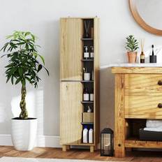 Brown Bathroom Cabinets Homcom Bathroom Storage Unit With 6 Shelves