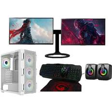 Desktop Computers Savitar Technology LunaWhite Dual Monitor Gaming PC 16GB RAM 128GB +1TBGT1030 2GB