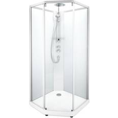Duschkabin 100x100x215 cm Vit Glas Transparent