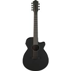 Violett Akustikgitarren Ibanez AEG721 7 String Black Flat