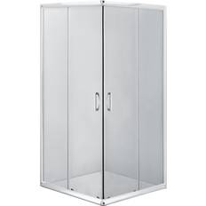 Duschhörn med Dörr Funkia 80x80 cm Krom