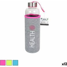 Med tap Vandbeholdere BeWinner Glasflaske Med Neoprencover 600 Ml 12 Enheder