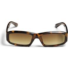 Slim Rectangular Frame Sunglasses - Brown Tint