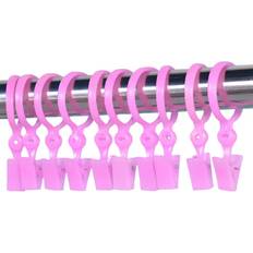 INF 10-Pack Gardinringar Med Klämmor - Rosa