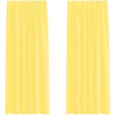 Curtains & Accessories vidaXL Voile Curtains with Loops 140x245 cm Yellow