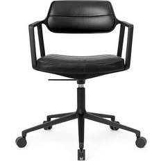 Læder - Sort Kontorstole Vipp 453 Swivel Drejestol Med Hjul Sort Kontorstol