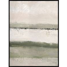 Design Målning 90x120 cm Svart Ram Grön