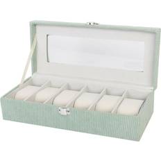 Watch Boxes on sale Versa Green Polyester Watch Box 13.5 x 9 x 30.5 cm