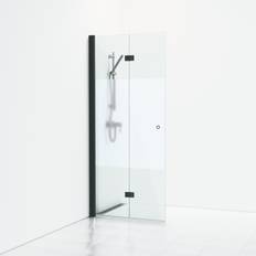 Svedbergs Skoga Brusedør 67 cm Halvfrostet Glas Mat Sort Profil