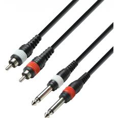 Cables Adam Hall 3 Star Unbalanced Twin 1/4 Jack to RCA Cable 3m