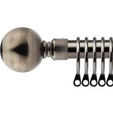 Black Curtain Accessories New Edge Blinds 16-19mm Sphere Extendable Metal Curtain Pole Set 160-300 cm