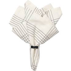 Black Cloth Napkins Broste Copenhagen Alice Fabric 45x45 cm Cloth Napkin Natural, Black (45x45cm)
