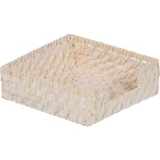 Bianco Portatovaglioli BigBuy Home White Bamboo Rattan 18 x 18 x 6 cm Napkin Holder