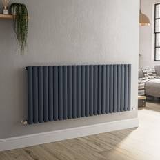 Radiators SORRENTO Anthracite Horizontal Oval Designer Radiator 600 x 1416 mm