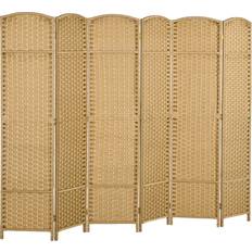 Natural Room Dividers Homcom 6 Panel Folding 240 x 170 cm Room Divider
