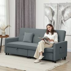 Sofas on sale Homcom Reversible L-Shaped Sectional Bed Grey Sofa