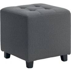 Homcom Small Footstool Square Ottoman Grey Foot Stool