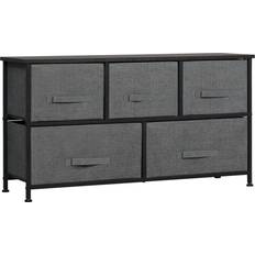 Chest of Drawers on sale Homcom Drawers 5 Dark Grey Chest of Drawer