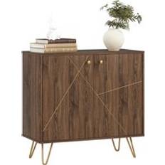 Homcom Sideboards Homcom Storage Cabinet with Luxurious Steel Legs Brown Sideboard