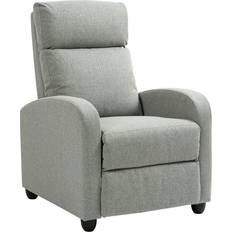 Reclining Chairs Armchairs Homcom Linen Fabric Reclining Chair Light Grey Armchair