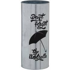 Silver Umbrella Stands BigBuy Home Refurbished Black Silver Circular 20 x 20 x 46 cm Umbrella Stand