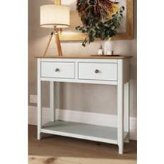 Natural Console Tables Fwstyle Solid Oak 2 Drawer Console Table