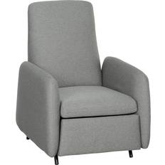 Homcom Push Back Recliner Chair Grey Armchair